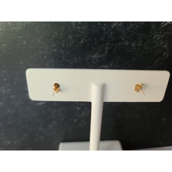 10K Gold Marquise Cut Lolite And Cubic Zirconia Accent Stud Post Earrings - Picture 6 of 10